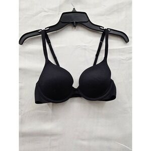 Auden Women Light Lift Plunge Bra Black 32B Underwire Adjustable Straps NEW